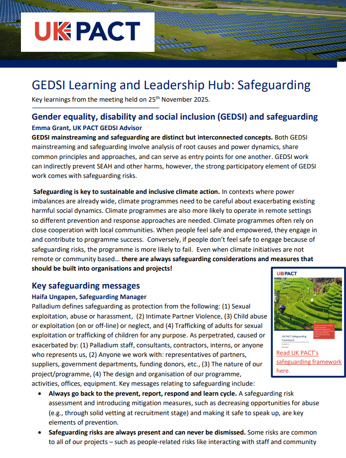 GEDSI SAFEGUARDING BRIEF THUMBNAIL